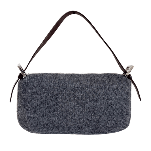 FENDI Baguette Grey Cashmere Shoulder Bag, in , Sold by HIVE PRELOVED - Shoulder Bags, ,