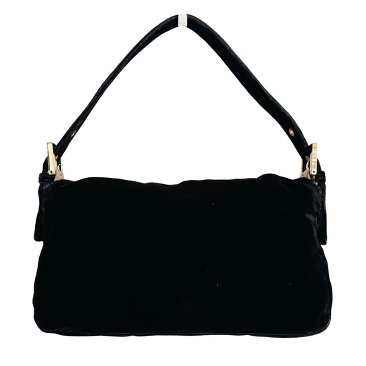 FENDI Baguette in Black Velvet with Gold Metallic Fringing, in , Sold by HIVE PRELOVED - Shoulder Bags, ,