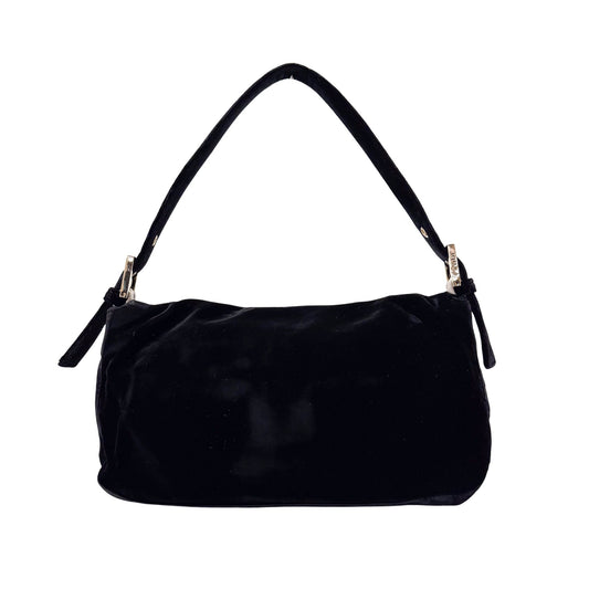 FENDI Baguette in Black Velvet with Gold Metallic Fringing, in , Sold by HIVE PRELOVED - Shoulder Bags, ,