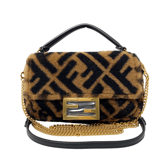 FENDI Baguette Mini Zucca Shearing Chain Shoulder Bag, in , Sold by HIVE PRELOVED - Handle Bags, Shoulder Bags,