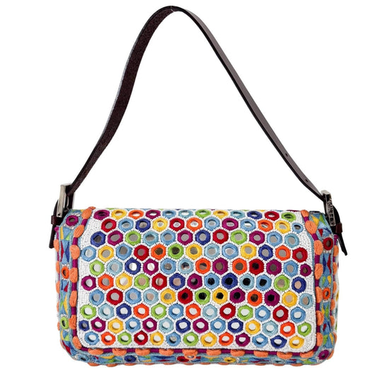 FENDI Baguette Multicolor Mirror Beaded Embroidered Shoulder Bag, in , Sold by HIVE PRELOVED - Shoulder Bags, ,