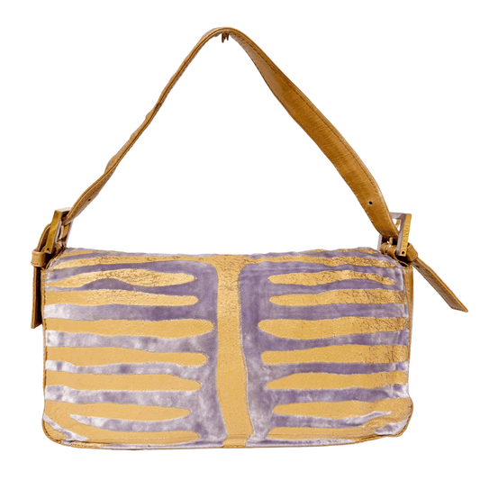 FENDI Baguette Purple Velvet Zebra Design Shoulder Bag, in , Sold by HIVE PRELOVED - Shoulder Bags, ,