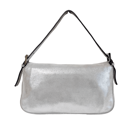 FENDI Baguette Silver Leather Shoulder Bag, in , Sold by HIVE PRELOVED - Shoulder Bags, ,
