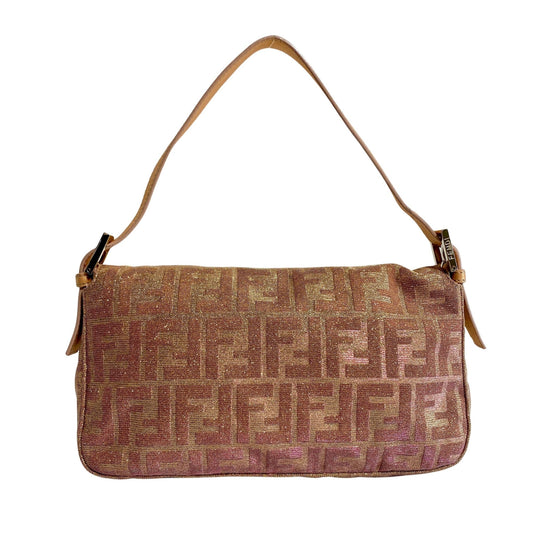 FENDI Baguette Sparkle Pink Canvas Shoulder Bag with Rhinestone Hardware, in , Sold by HIVE PRELOVED - Shoulder Bags, ,