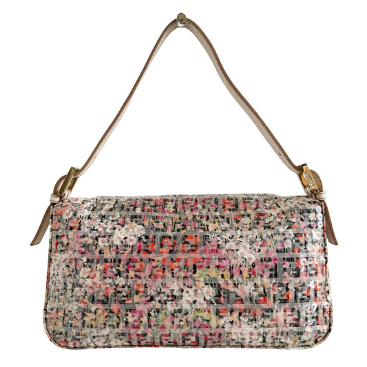 FENDI Baguette Transparent Sequin Covered Floral Zucchino Canvas Shoulder Bag, in , Sold by HIVE PRELOVED - Shoulder Bags, ,