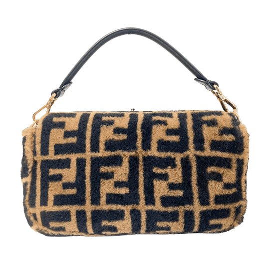 FENDI Baguette Zucca Shearling Fur Shoulder Bag, in , Sold by HIVE PRELOVED - Shoulder Bags, ,