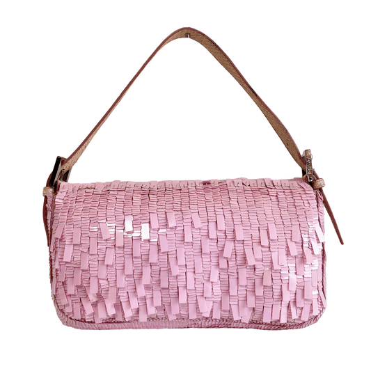 FENDI Baugette Pink Sequin Shoulder Bag, in , Sold by HIVE PRELOVED - Shoulder Bags, ,