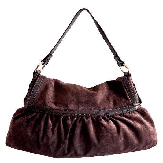 FENDI Brown Suede Chef Shoulder Bag, in , Sold by HIVE PRELOVED - Shoulder Bags, ,