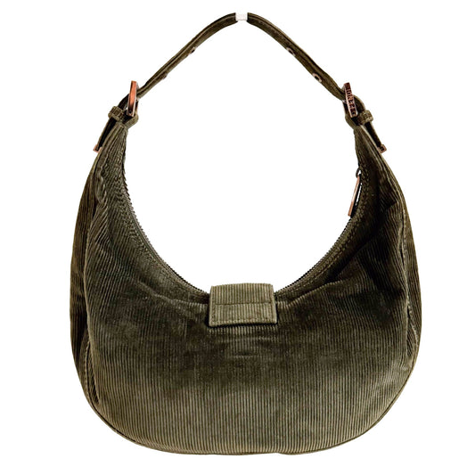 FENDI Croissant Corduroy Khaki Half - moon Shoulder Bag, in , Sold by HIVE PRELOVED - Shoulder Bags, ,