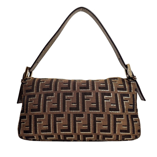 FENDI FF Brown / Gold Baguette Rhinestone Hardware, in , Sold by HIVE PRELOVED - Shoulder Bags, ,