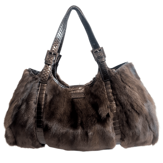 FENDI FF Logo Buckle Fur Hobo Shoulder Bag, in , Sold by HIVE PRELOVED - Shoulder Bags, ,