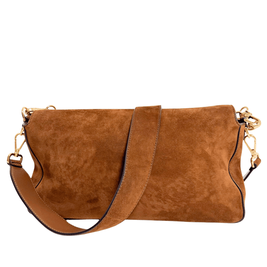 FENDI Large Suede Baguette Brown Crossbody Handbag, in , Sold by HIVE PRELOVED - Crossbody bags, ,