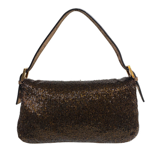 FENDI Limited Edition Bronze Beaded Baguette Shoulder Bag with Gold Hardware, in , Sold by HIVE PRELOVED - Shoulder Bags, ,