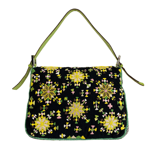 FENDI Mamma Baguette Floral Beaded and Embroidered Shoulder Bag, in , Sold by HIVE PRELOVED - Shoulder Bags, ,