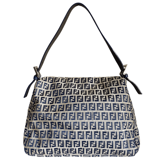 FENDI Mamma Baguette Navy Zucchino Canvas Shoulder Bag, in , Sold by HIVE PRELOVED - Shoulder Bags, ,