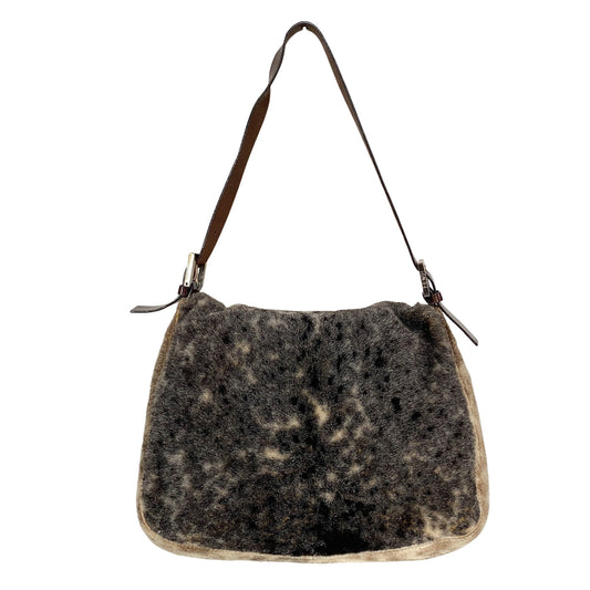 FENDI Mamma Baguette White / Brown / Black Fur Shoulder Bag, in , Sold by HIVE PRELOVED - Shoulder Bags, ,