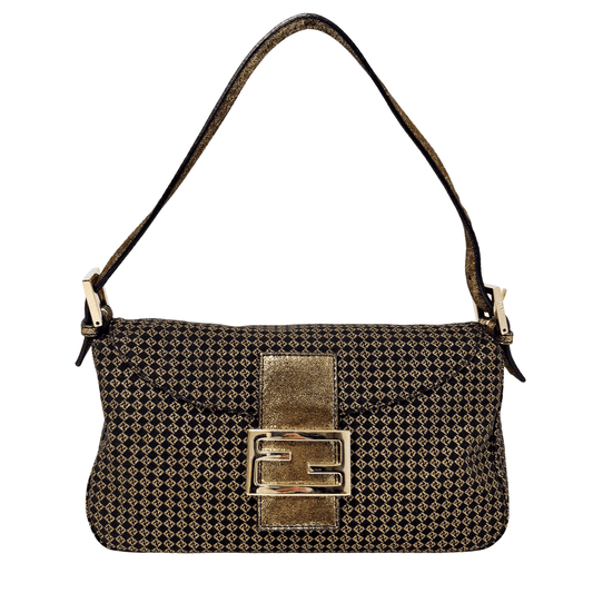 FENDI Mamma Baguette Zucchino Gold Shoulder Bag, in , Sold by HIVE PRELOVED - Shoulder Bags, ,