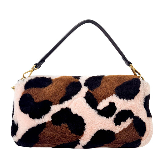 FENDI Maxi Baguette Fun Cow Print Wool Shoulder Bag, in , Sold by HIVE PRELOVED - Shoulder Bags, ,