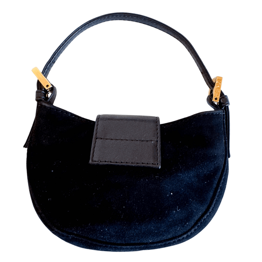 FENDI Mini Croissant Black Leather Suede Handbag, in , Sold by HIVE PRELOVED - Handle Bags, ,