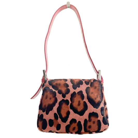 FENDI Mini Square Mamma Baguette Leopard Print Pony Hair Rhinestone Shoulder Bag, in , Sold by HIVE PRELOVED - Shoulder Bags
