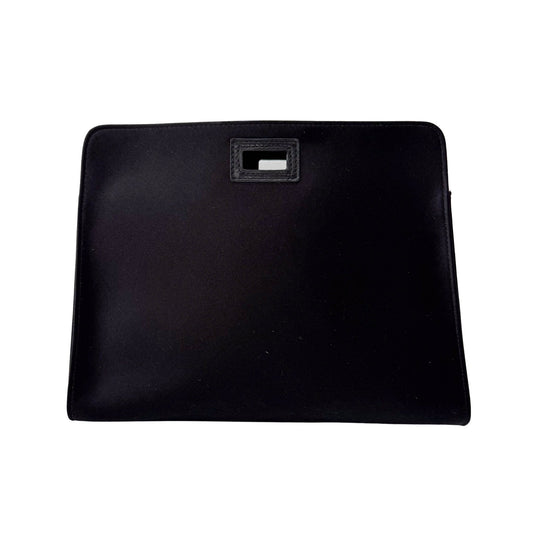 FENDI Peek - a - Boo Defender Black Satin Bag, in , Sold by HIVE PRELOVED - Clutch bags, Pouches,