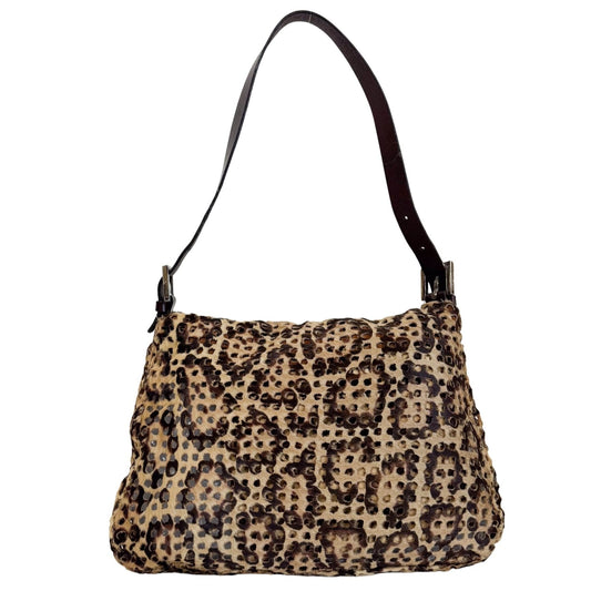 FENDI Rare 90s Perforated Pony Hair Animal Print Mamma Baguette, in , Sold by HIVE PRELOVED - Shoulder Bags, ,