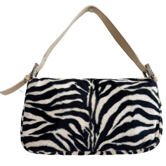 FENDI Rare Baguette Zebra Design Cotton Fabric Shoulder Bag, in , Sold by HIVE PRELOVED - Shoulder Bags, ,
