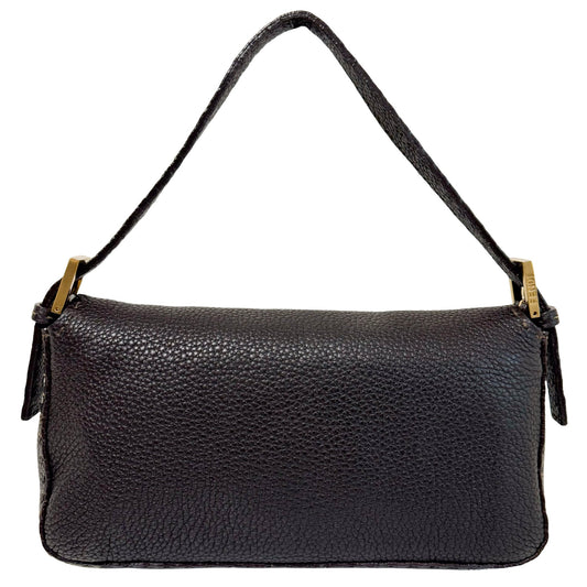 FENDI Selleria Baguette Brown Grain Calfskin Gold Hardware Shoulder Bag, in , Sold by HIVE PRELOVED - Shoulder Bags, ,