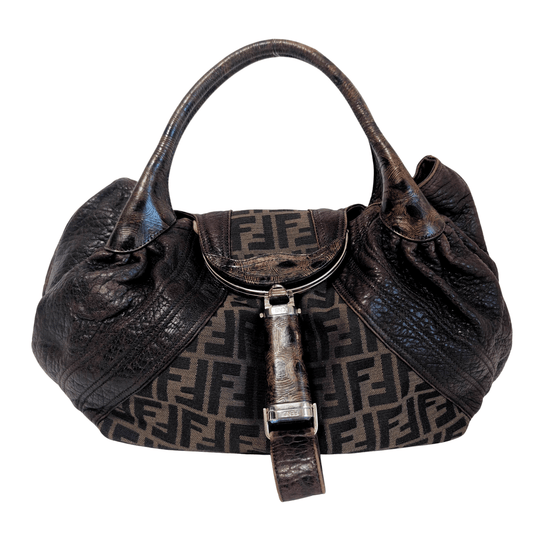 FENDI Spy Zucca Canvas / Brown Leather Shoulder Bag, in , Sold by HIVE PRELOVED - Shoulder Bags, ,