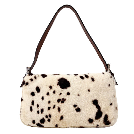 FENDI White Sheep Fur Baguette Shoulder Bag, in , Sold by HIVE PRELOVED - Shoulder Bags, ,