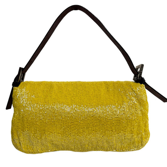 FENDI Yellow Beaded Baguette Shoulder Bag, in , Sold by HIVE PRELOVED - Shoulder Bags, ,