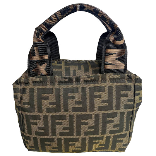 FENDI Zucca Double Handle Mini Pochette Pouch Bag, in , Sold by HIVE PRELOVED - Handle Bags, Mini bags,