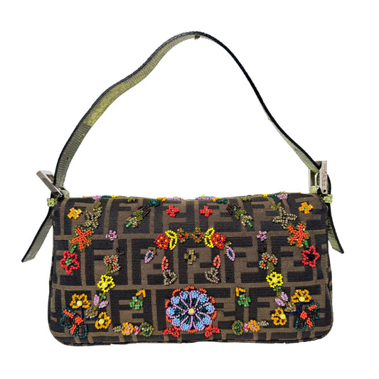 FENDI Zucca FF Design With Beads Baguette Shoulder Bag, in , Sold by HIVE PRELOVED - Shoulder Bags, ,