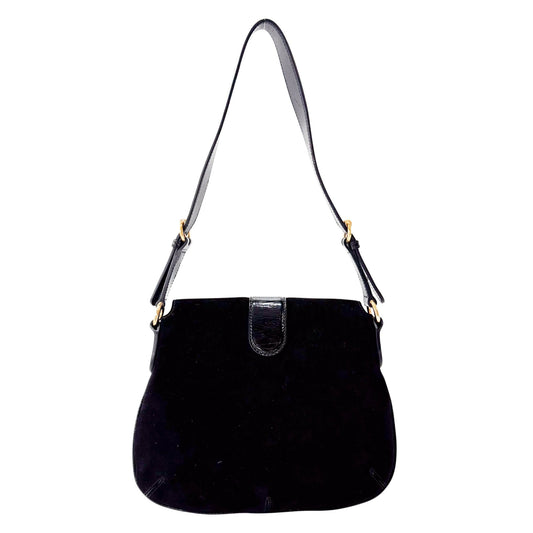 GUCCI Black Suede Horsebit Shoulder Bag, in , Sold by HIVE PRELOVED - Shoulder Bags, ,