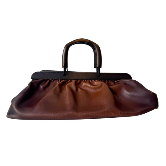 GUCCI Brown Leather Wood Handles Doctor Handbag, in , Sold by HIVE PRELOVED - Totes, ,