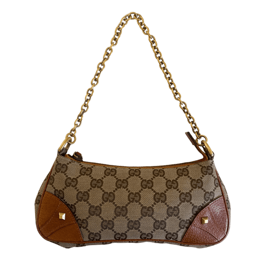 GUCCI GG Canvas Chain Pochette Accesories Shoulder Bag, in , Sold by HIVE PRELOVED - Shoulder Bags, ,