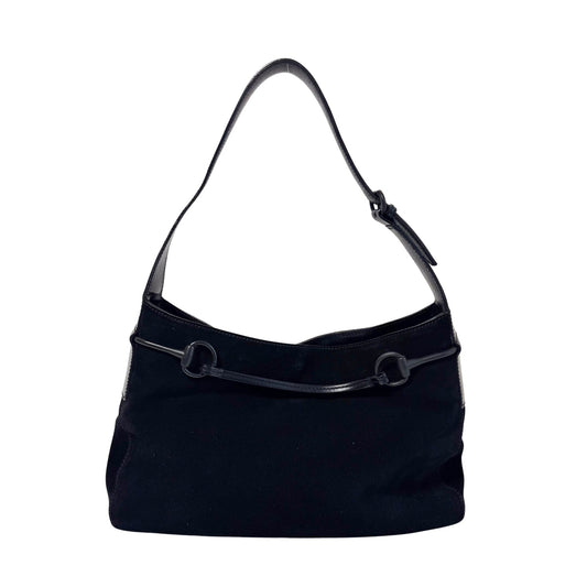 GUCCI Horsebit Black Suede Hobo Shoulder Bag, in , Sold by HIVE PRELOVED - Shoulder Bags, ,