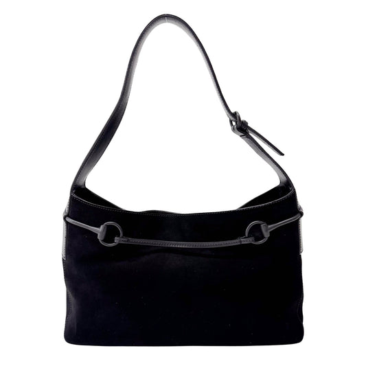 GUCCI Horsebit Black Suede Shoulder Bag, in , Sold by HIVE PRELOVED - Shoulder Bags, ,