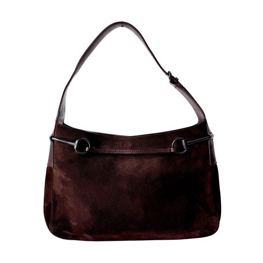 GUCCI Horsebit Brown Suede Hobo Shoulder Bag, in , Sold by HIVE PRELOVED - Shoulder Bags, ,