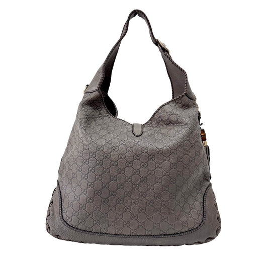 GUCCI Jackie GG Grey Leather Hobo Bag with Tassels, in , Sold by HIVE PRELOVED - Shoulder Bags, ,