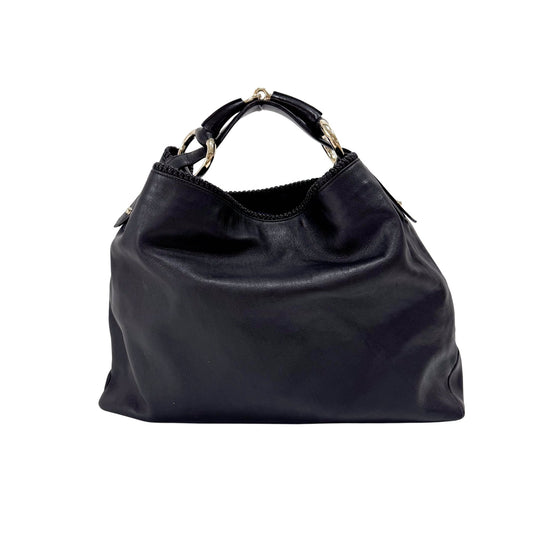 GUCCI Large Black Leather Horsebit Shoulder Bag, in , Sold by HIVE PRELOVED - Shoulder Bags, ,