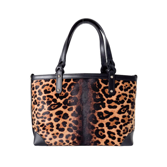Yellow Jaguar Print Pony Hair Handbag