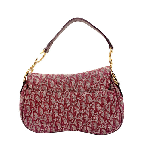 Double Saddle Trotter Red Jacquard Shoulder Bag