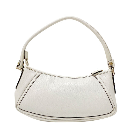 Abbey White Leather Shoulder Bag