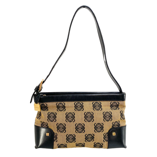 LOEWE Anagram Canvas × Leather Shoulder Bag, in , Sold by HIVE PRELOVED - Pouches, Shoulder Bags,