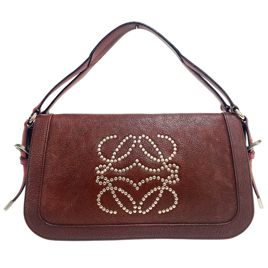 LOEWE Anagram Logo Burgundy Leather Shoulder Bag, in , Sold by HIVE PRELOVED - Shoulder Bags, ,
