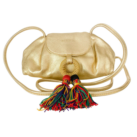 LOEWE Metallic Gold Leather Multicolour Fringe Mini Crossbody Bag, in , Sold by HIVE PRELOVED - Shoulder Bags, ,