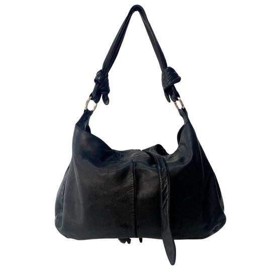 LOEWE Soft Black Leather Shoulder Bag with Trying Detail, in , Sold by HIVE PRELOVED - Shoulder Bags, ,