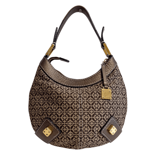 LOEWE Vintage Hobo Bronze Leather Canvas Shoulder Bag, in , Sold by HIVE PRELOVED - Shoulder Bags, ,