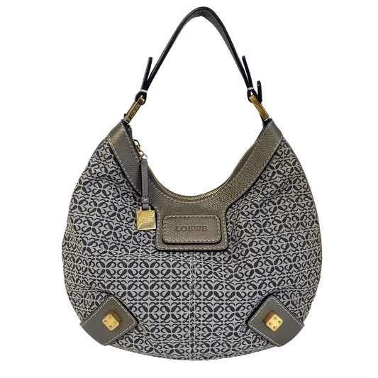 LOEWE Vintage Hobo Grey Leather and Canvas Shoulder Bag, in , Sold by HIVE PRELOVED - Shoulder Bags, ,